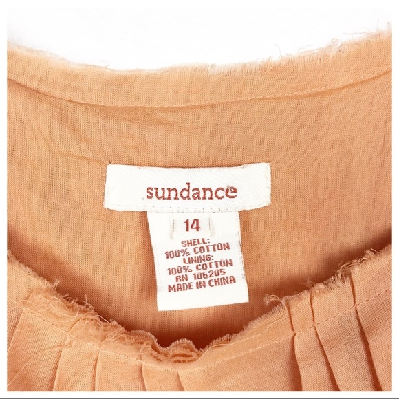 Sundance Orange Gauzy Sundress Size 14 - Picture 5 of 9